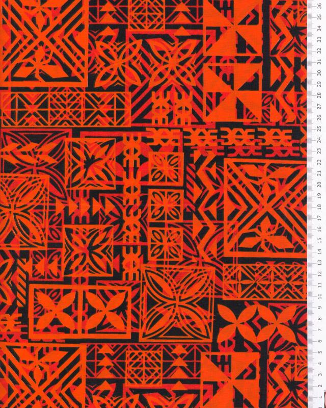 Polynesian fabric TANE Red - Tissushop